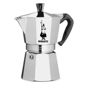 Гейзерна кавоварка Bialetti Moka Express 270 мл. 6 чашок Срібло 14243 фото