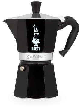 Гейзерна кавоварка Bialetti Moka Express 270 мл. 6 чашок Чорна 13988 фото