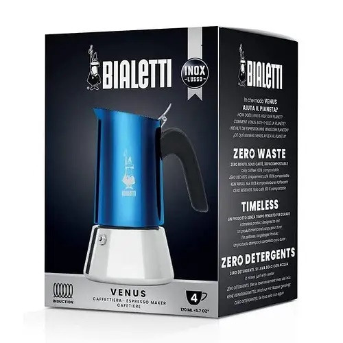 Кавоварка Bialetti Venus Blue Induction гейзерна на 4 чашки 170 мл. 18832 фото