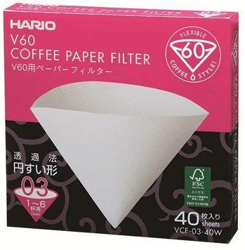 Фільтри Hario 03 40 шт. V60 BOX VCF-03-40W фото
